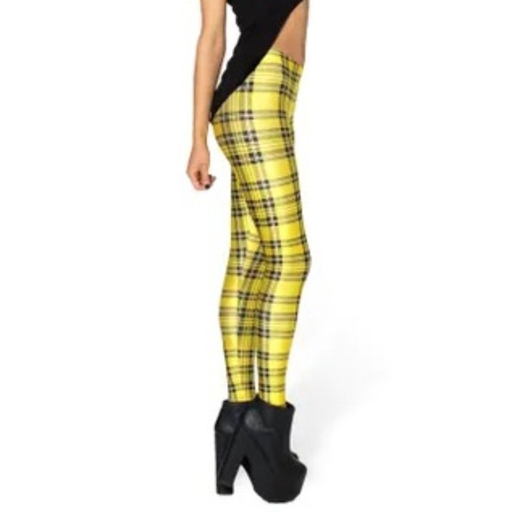 *Limited* Black Milk Clothing TARTAN YELLOW LEGGINGS XS